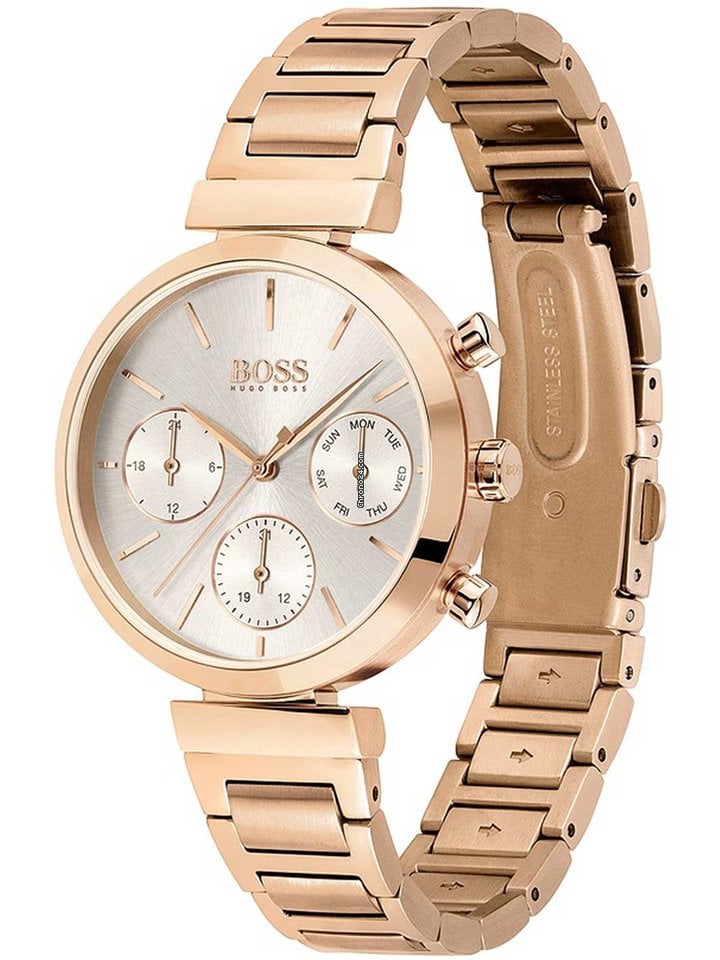 Hugo Boss Flawless Chronograph Rose Gold Women's Watch 1502531 - Big Daddy Watches #2