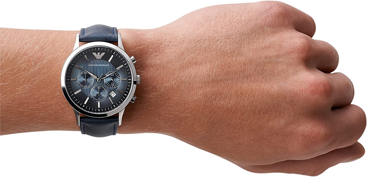 Chronograph Men\'s Armani Emporio Watch – Dial Classic AR2473 Blue