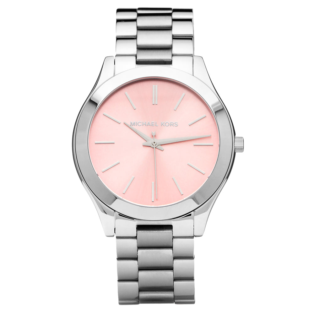 Michael Kors Silver Slim Runway Pink Dial Women's Watch  MK3380 - Big Daddy Watches