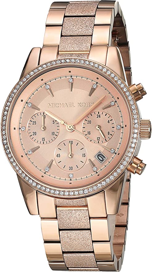 Michael Kors Ritz Chronograph Rose Gold Tone Women's Watch  MK6598 - Big Daddy Watches