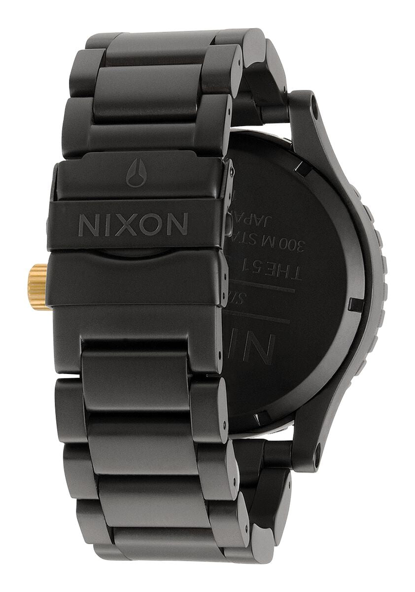 Nixon 51-30 Chronograph Matte Black & Gold Men's Watch A083-1041