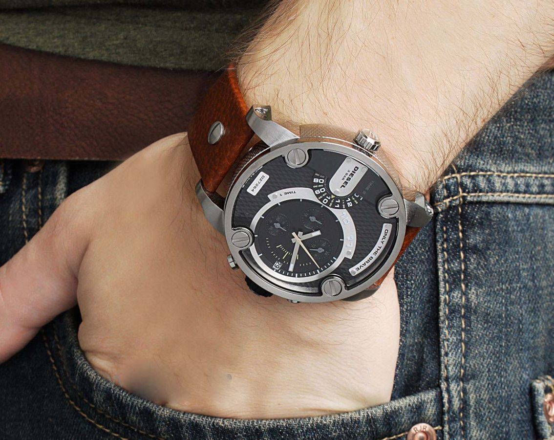 DIESEL SBA Dual Time Chronograph Stainless Steel Men's Watch DZ7264