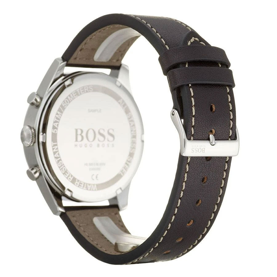 Hugo Boss Pioneer Black Leather Men's Watch 1513708 - Big Daddy Watches #3