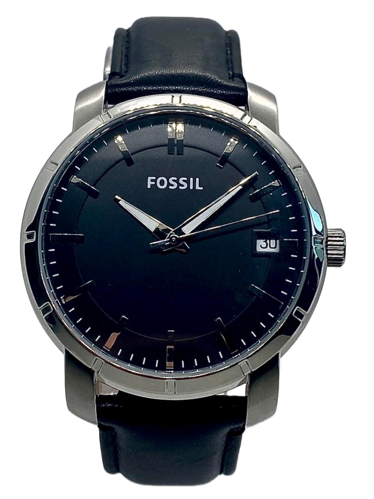 Fossil Black Dial Leather Strap Automatic Men's Watch BQ1274
