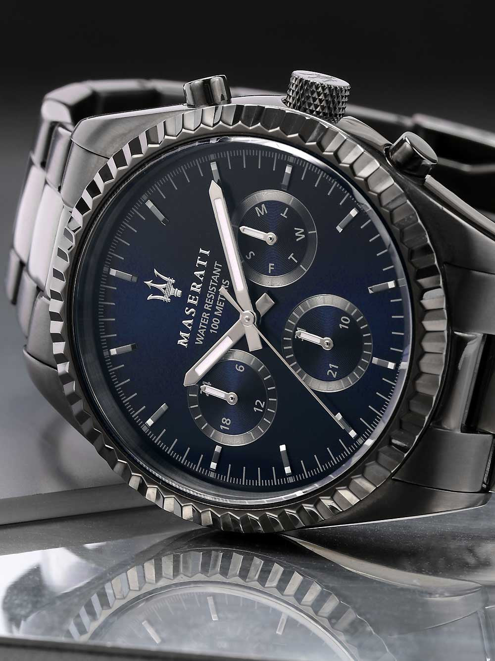 Maserati Competizione Chronograph Quartz Blue R885310 Dial Watch Men\'s –