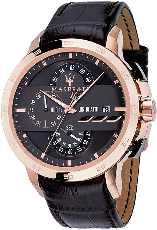 Maserati Chronograph Brown Dial Leather Men's Watch R8871619001