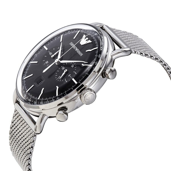 Emporio Armani Aviator Chronograph Black Dial Men's Watch AR11104