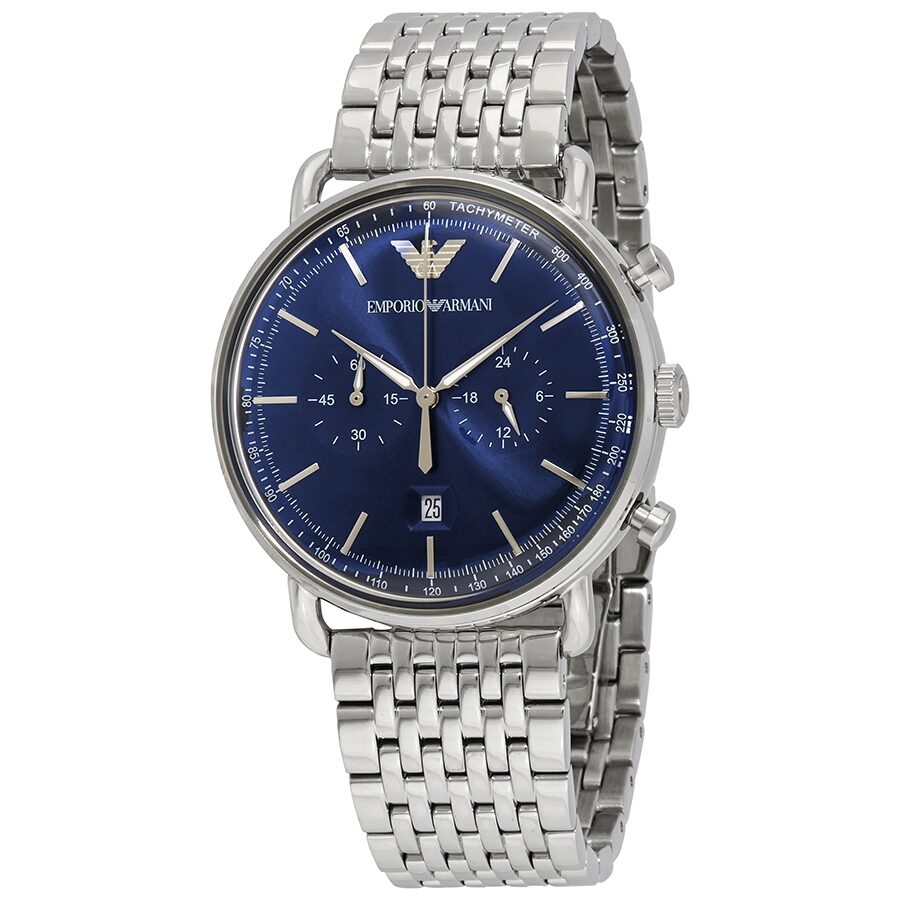 Emporio Armani Aviator Chronograph Quartz Blue Dial Men's Watch AR11238 - BigDaddy Watches