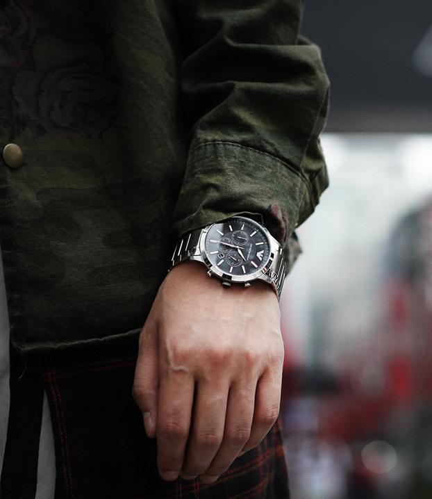 Emporio Armani Sportivo Chronograph Black Dial Steel Men's Watch AR2460