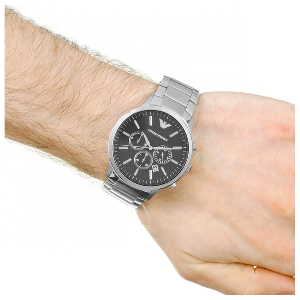 Emporio Armani Sportivo Chronograph Black Dial Steel Men's Watch AR2460