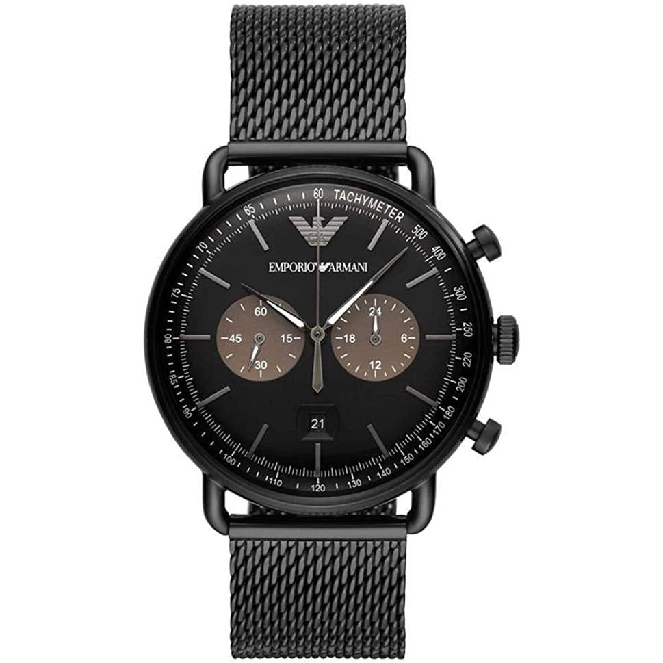 Emporio Armani Men's Aviator Black Watch  AR11142 - Big Daddy Watches