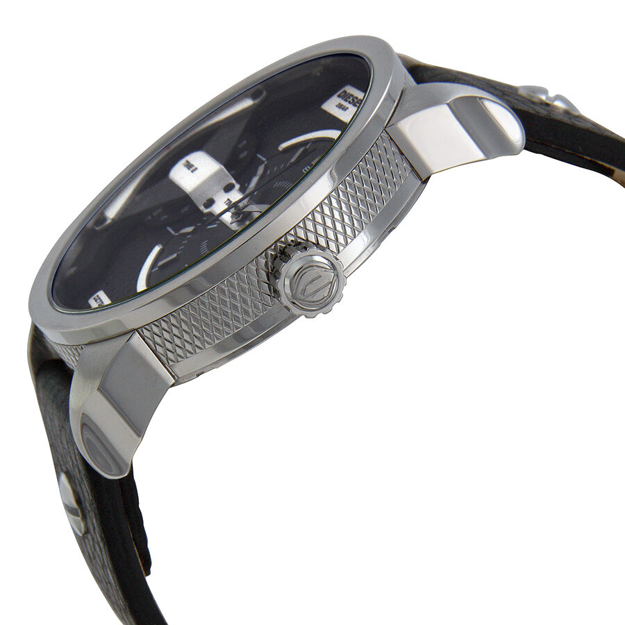 Diesel Mini Daddy Black Dial Black Leather Men's Watch DZ7307 - BigDaddy Watches #2