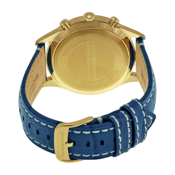 EMPORIO ARMANI Chronograph Blue Dial Blue Leather Men's Watch AR1862