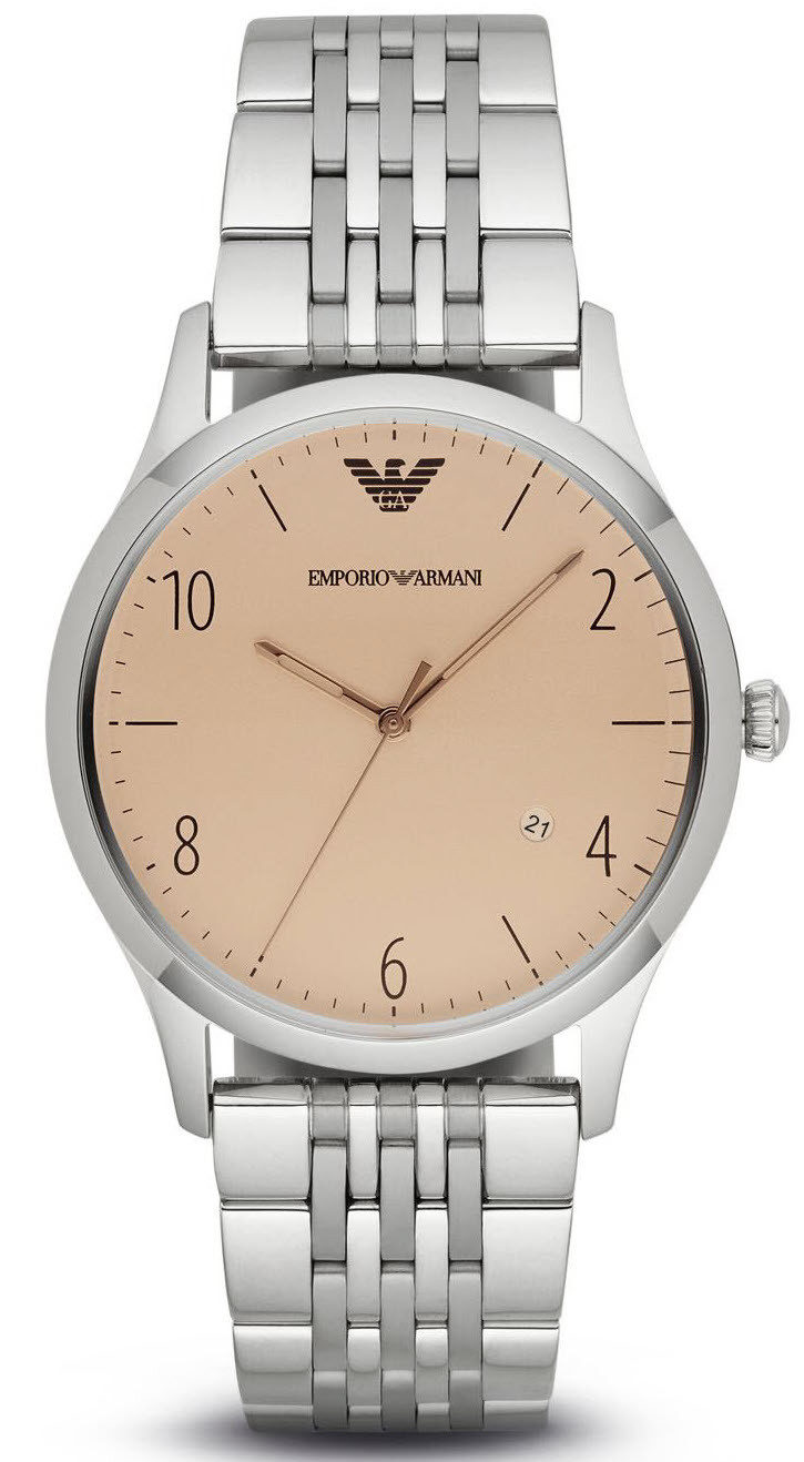 Emporio Armani Classic Cream Dial Stainless Steel Men's Watch AR1881 - BigDaddy Watches