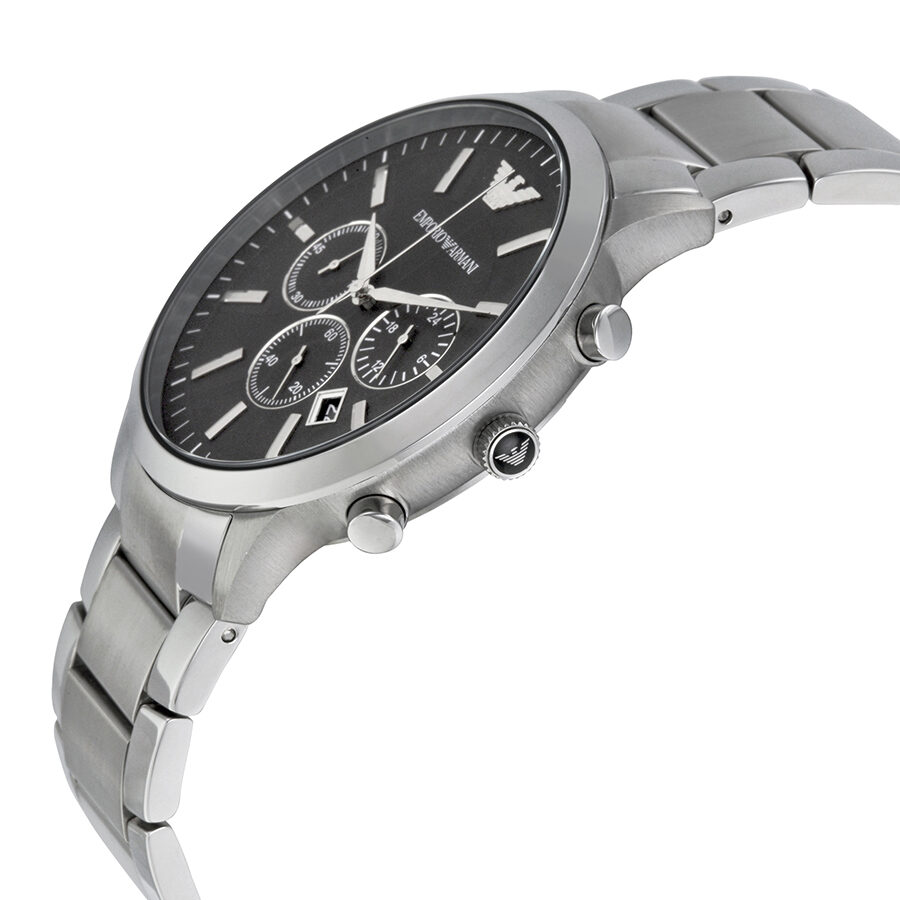 Emporio Armani Sportivo Chronograph Black Dial Steel Men's Watch AR2460 - BigDaddy Watches #2