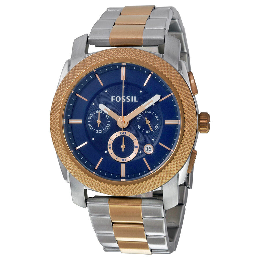 Fosssil Machine Chronograph Blue Dial Two-tone Men's Watch FS5037 - BigDaddy Watches
