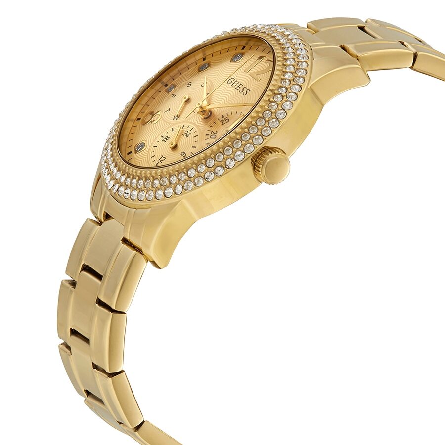 Guess Bedazzle Quartz Crystal Gold Dial Ladies Watch W1097L2 - BigDaddy Watches #2