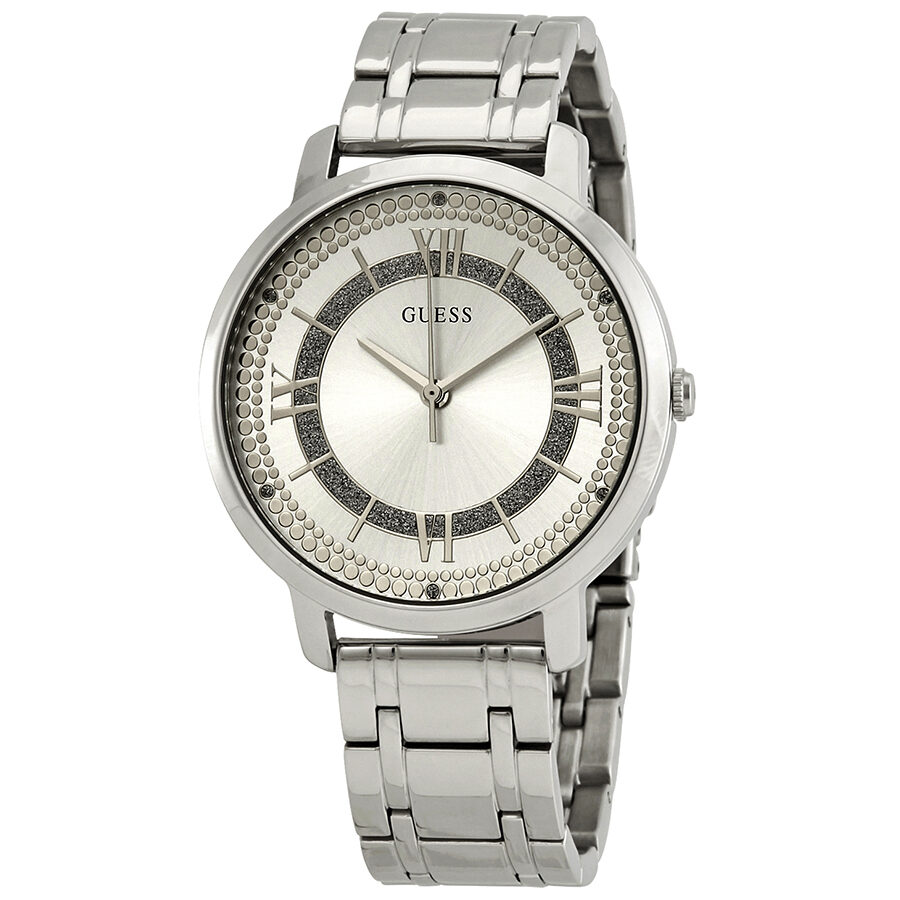 Guess Montauk Silver Dial Stainless Steel Ladies Watch W0933L1 - BigDaddy Watches