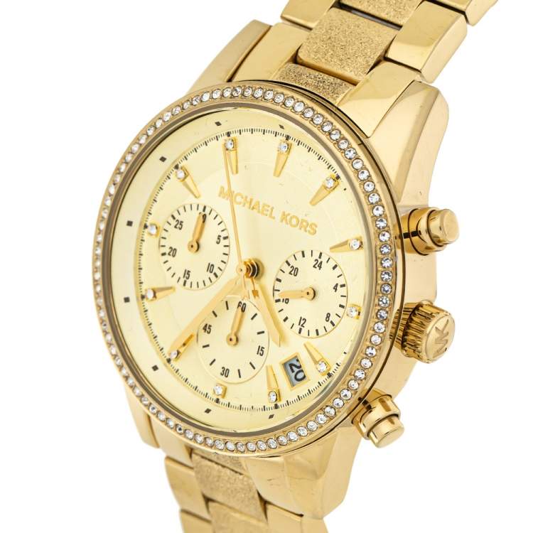 Michael Kors Ritz Chronograph Gold Tone Women's Watch MK6597 - Big Daddy Watches #2