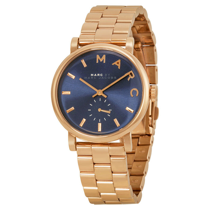 Marc Jacobs Online Baker Navy Dial Rose Gold 36mm Ladies Watch MBM3330
