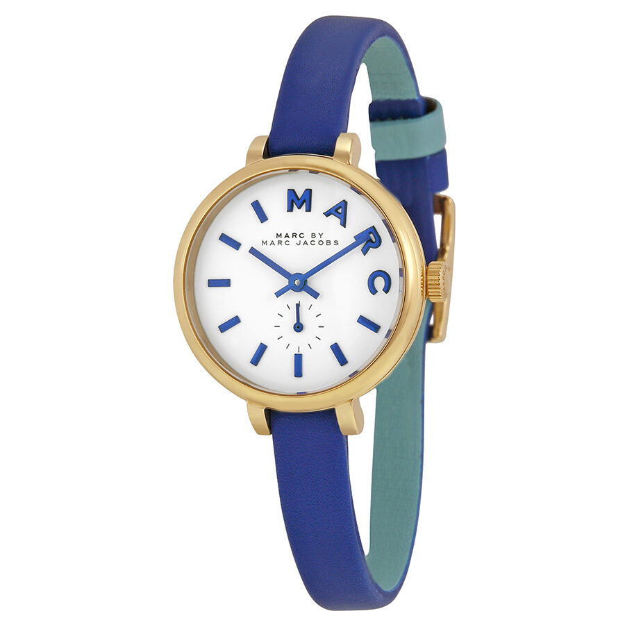 Marc by Marc Jacobs Sally White Dial Blue Leather Ladies Watch MBM1354 - BigDaddy Watches
