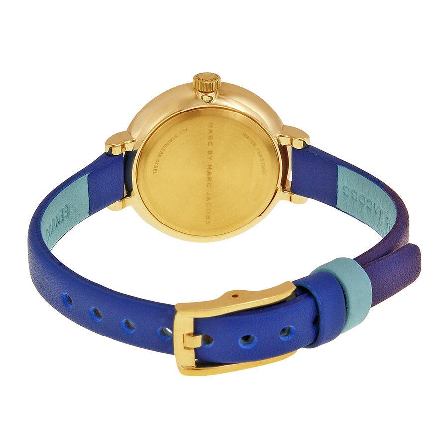 Marc by Marc Jacobs Sally White Dial Blue Leather Ladies Watch MBM1354 - BigDaddy Watches #3