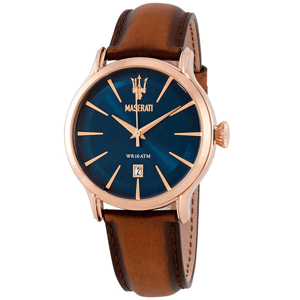 Maserati Epoca Blue Dial Leather Strap Men's Watch R8851118001