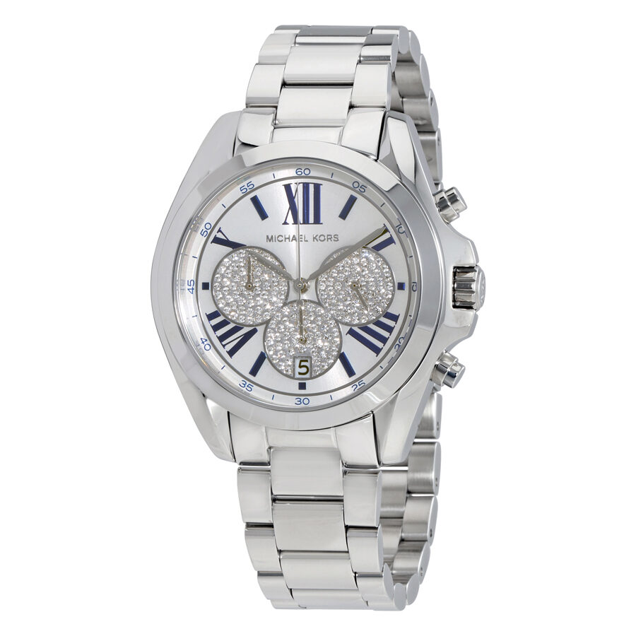 Michael Kors Bradshaw Silver Crystal Pave Dial Unisex Watch MK6320 - BigDaddy Watches