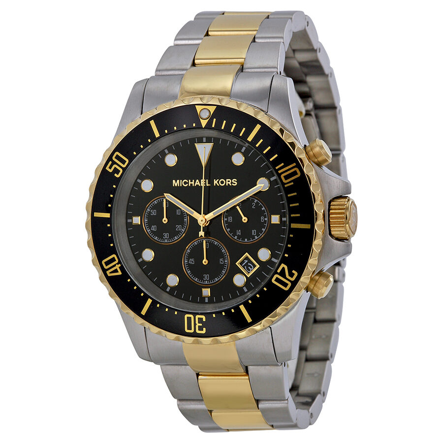 Michael Kors Everest Oversized Chronograph Black Dial Two-tone Men's Watch MK8311 - BigDaddy Watches