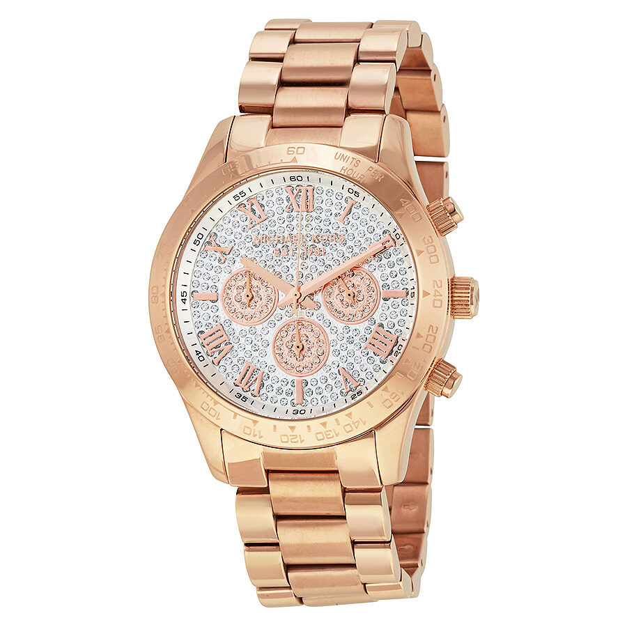 Michael Kors Layton Pave Dial Rose Gold-tone Ladies Watch MK5946 - BigDaddy Watches