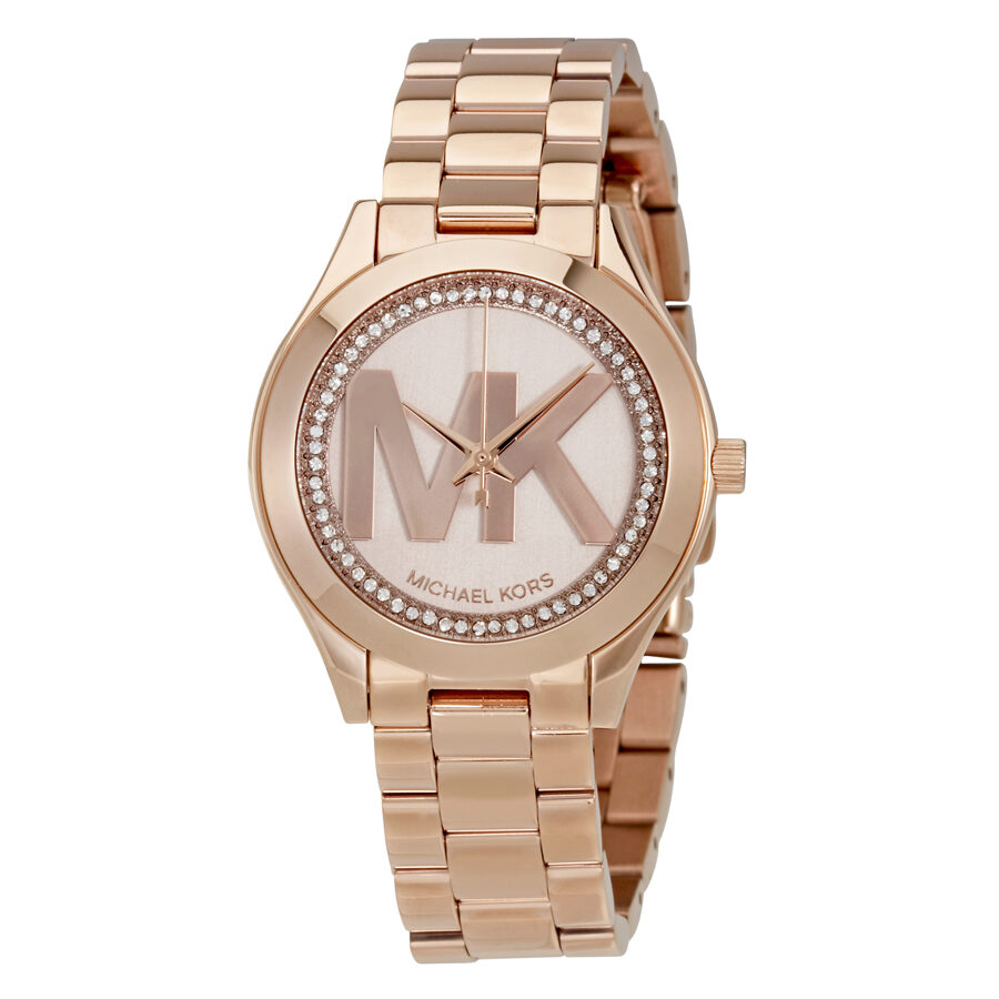 Michael Kors Mini Slim Runway Rose Dial Ladies Watch MK3549 - BigDaddy Watches