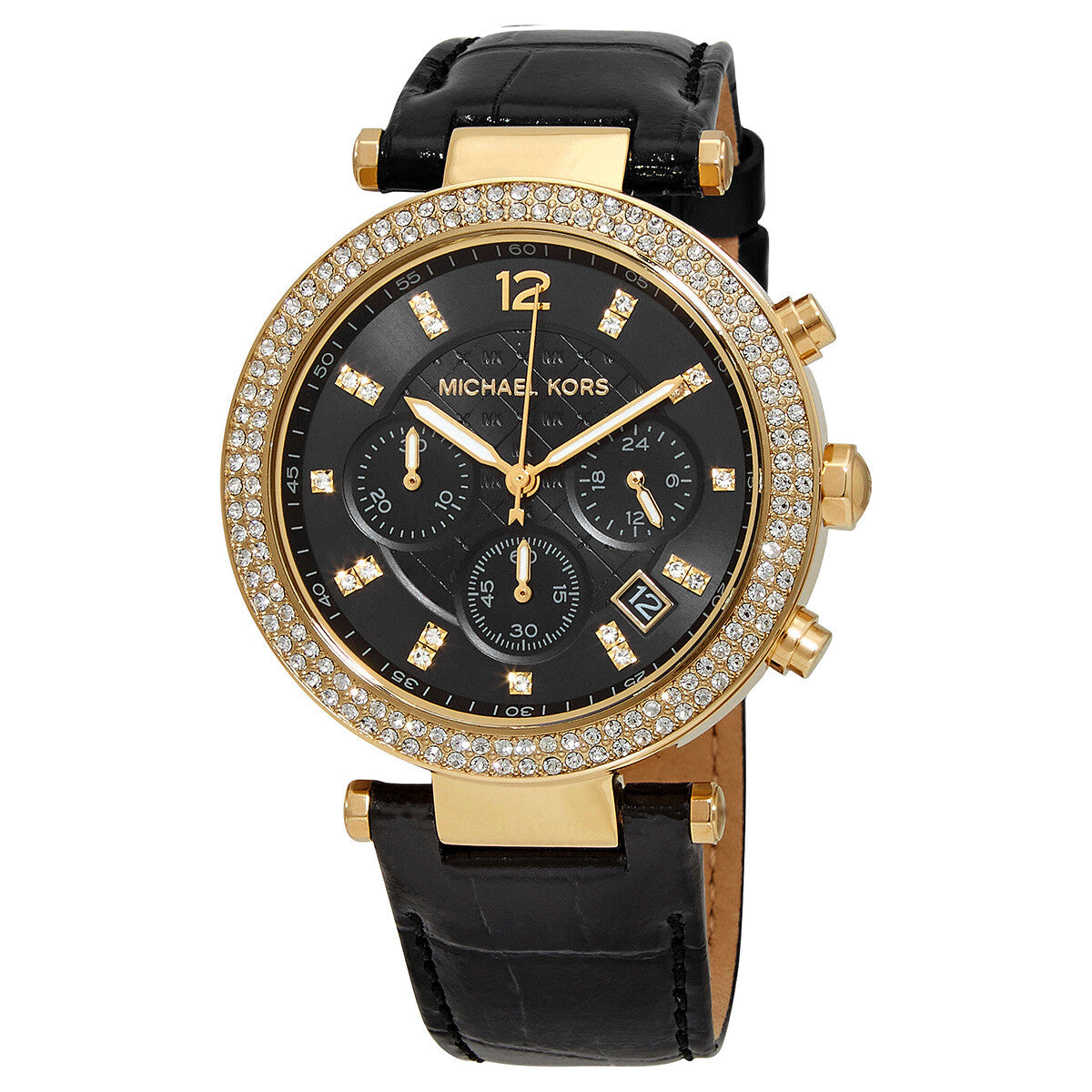 Michael Kors Parker Chronograph Quartz Crystal Black Dial Ladies Watch MK6984 - BigDaddy Watches