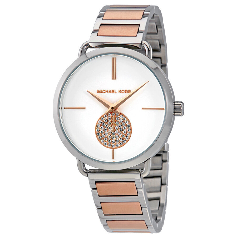 Michael Kors Portia Silver Dial Two-tone Watch MK3709 - BigDaddy Watches