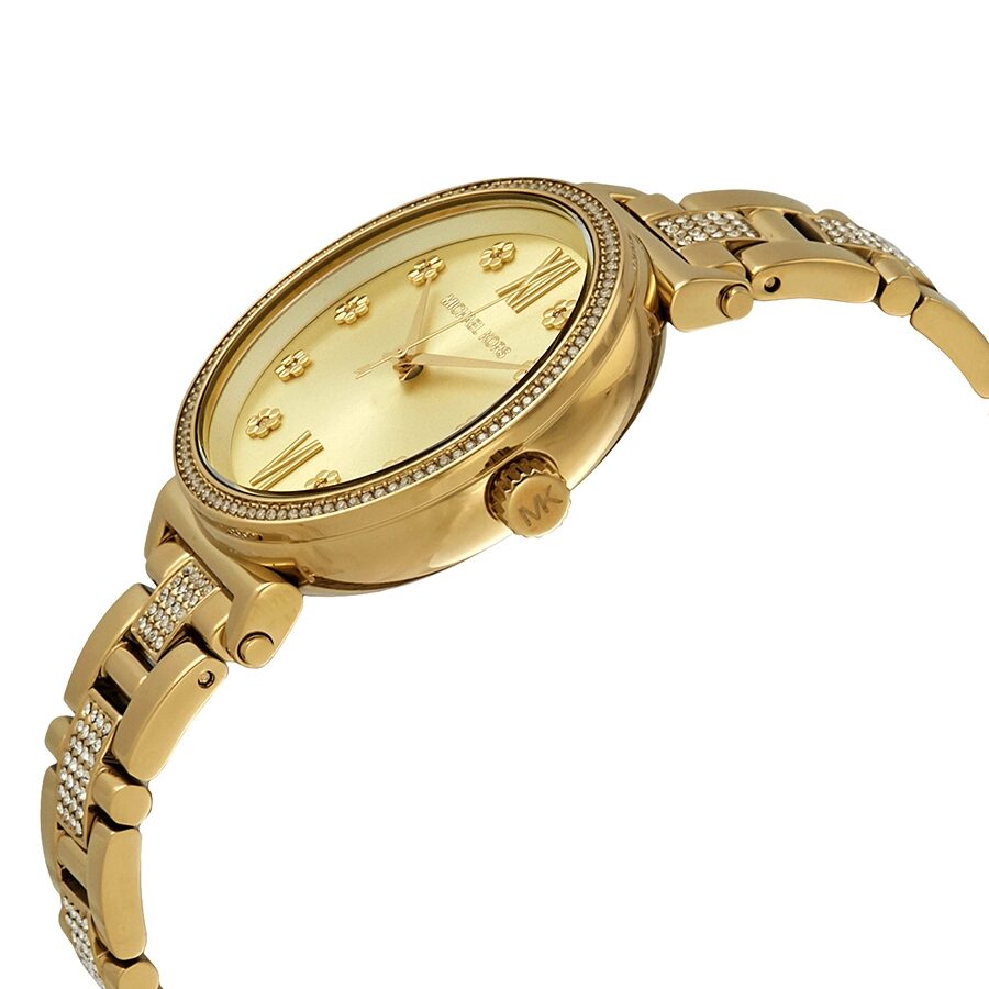 Michael Kors Sofie Pave Crystal Gold Dial Ladies Watch MK3881 - BigDaddy Watches #2