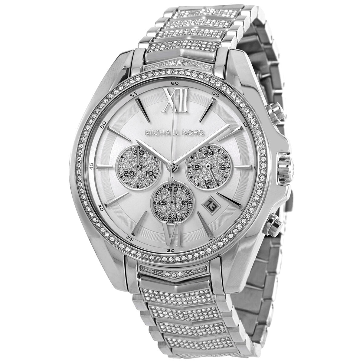 Michael Kors Whitney Chronograph Quartz Crystal Silver Dial Ladies Watch MK6728 - BigDaddy Watches