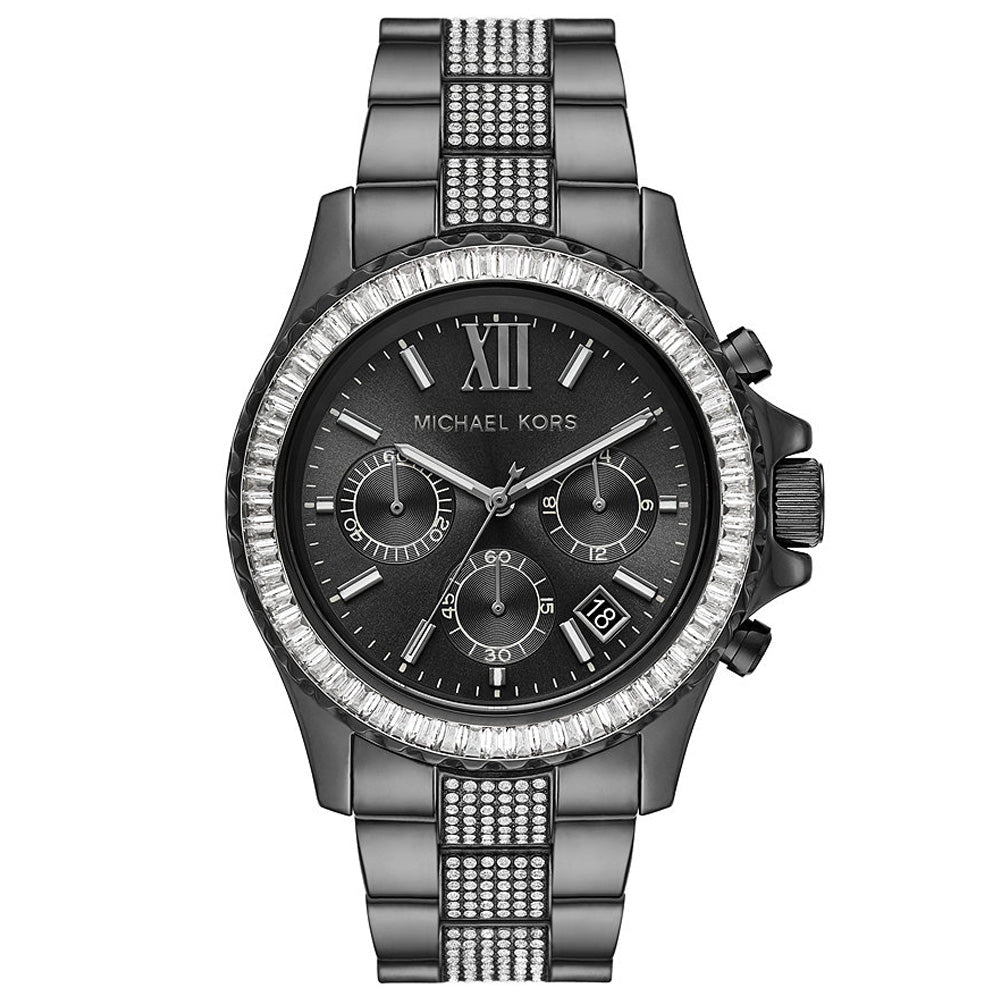 Michael Kors Everest Chronograph Quartz Crystal Black Dial Ladies Watch MK6974