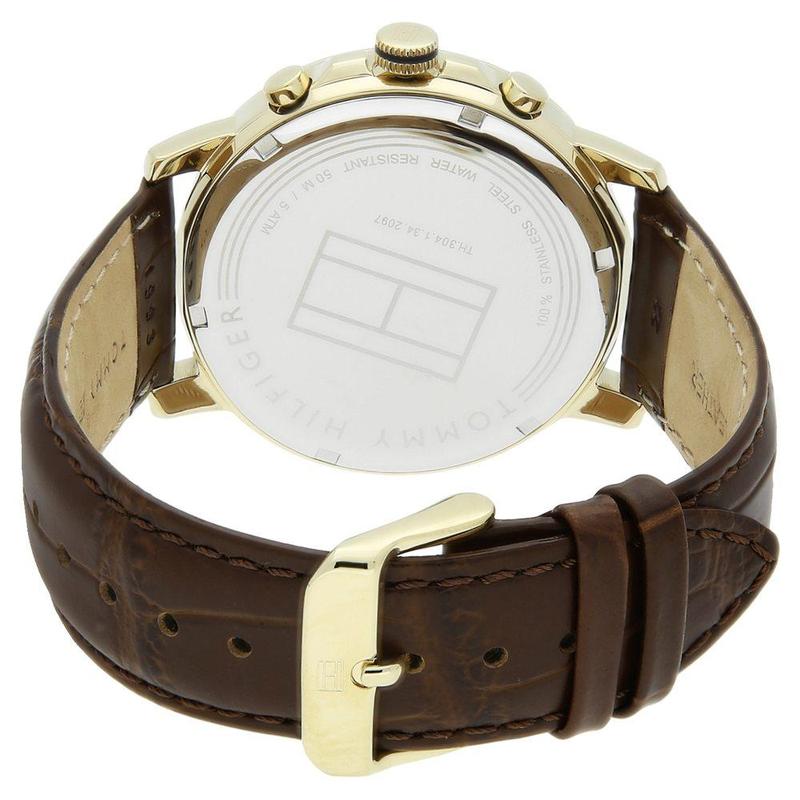 Tommy Hilfiger Keagan Silver Dial Leather Strap Men's Watch 1791291